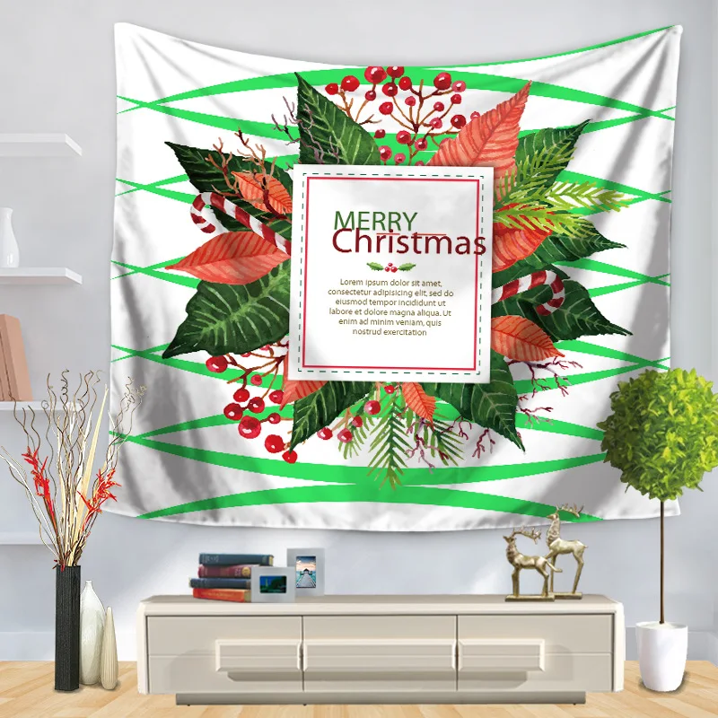 

Home Decorative Wall Hanging Carpet Tapestry Rectangle Bedspread Merry Christmas Day Decoration Pattern GT1205