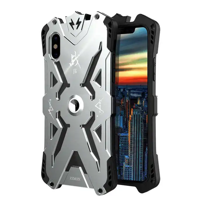 Для Apple iPhone X случае роскоши 3D жесткий Алюминий металла Мягкие Силиконовые Рамка Держатель подставка защитный чехол для телефона крышка Капа - Цвет: blacksilver