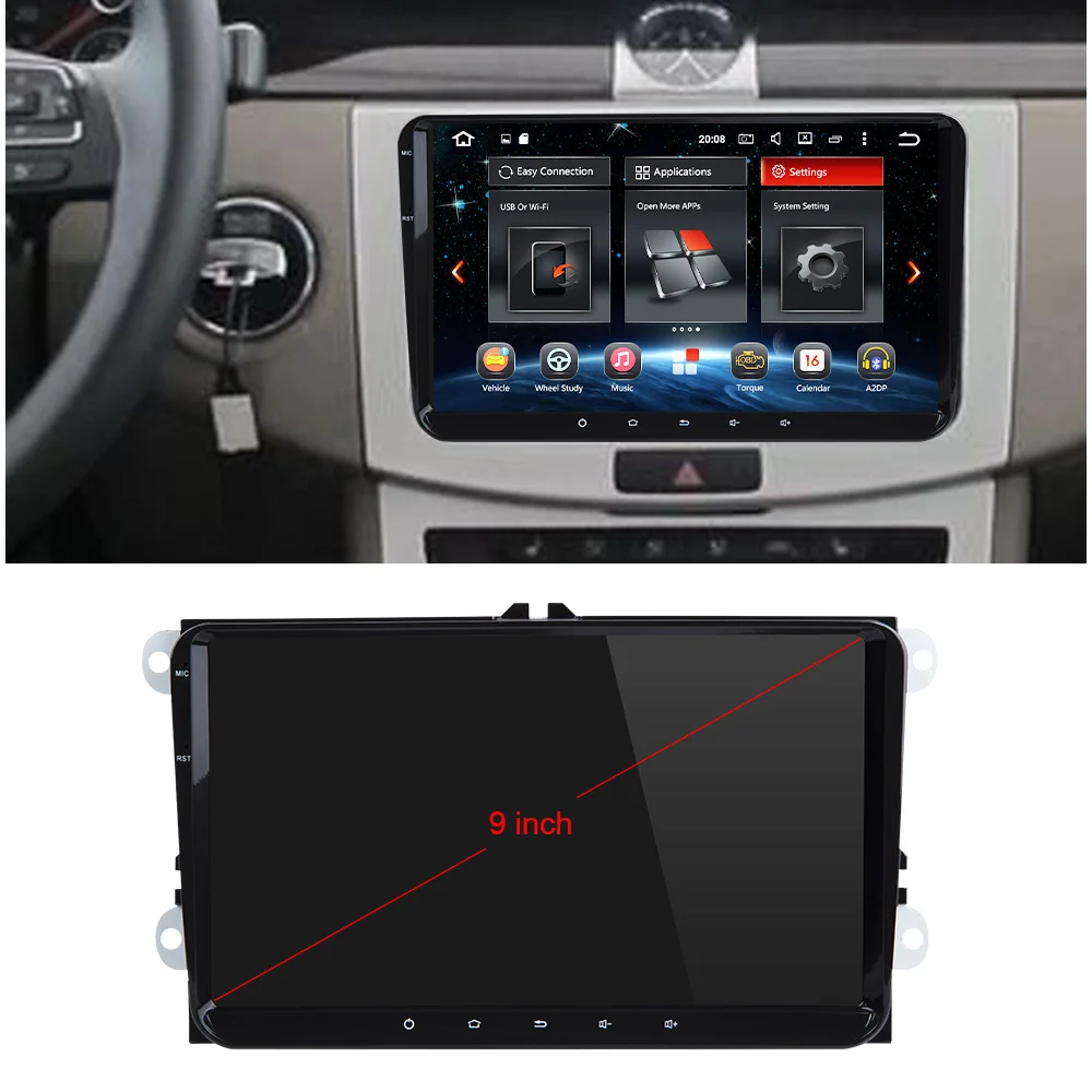 Eunavi 2 Din 9 ''Android 8 0 Восьмиядерный автомобильный радиоприемник стерео gps для VW Polo