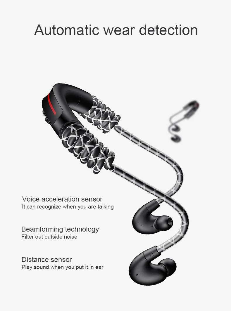 BS137 bluetooth наушники Born для спорта Бег беспроводной bluetooth 5,0 наушники гарнитура с микрофоном шейным ремешком