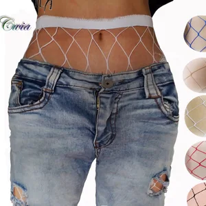 Белые, красные, синие женские ажурные колготки с высокой талией, сетчатый клубный колготки, трусы, вязаные колготки из сетки, брюки с большой сеткой, TT016, 1 шт.