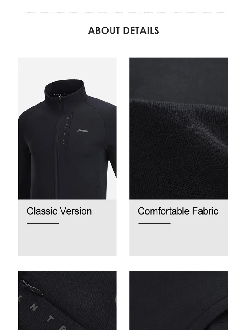 Li-Ning, мужская тренировочная серия, толстовка на молнии, удобная, 70% хлопок, 30% полиэстер, свитер с капюшоном, подкладка, спортивное пальто, AWDP147 MWW1587