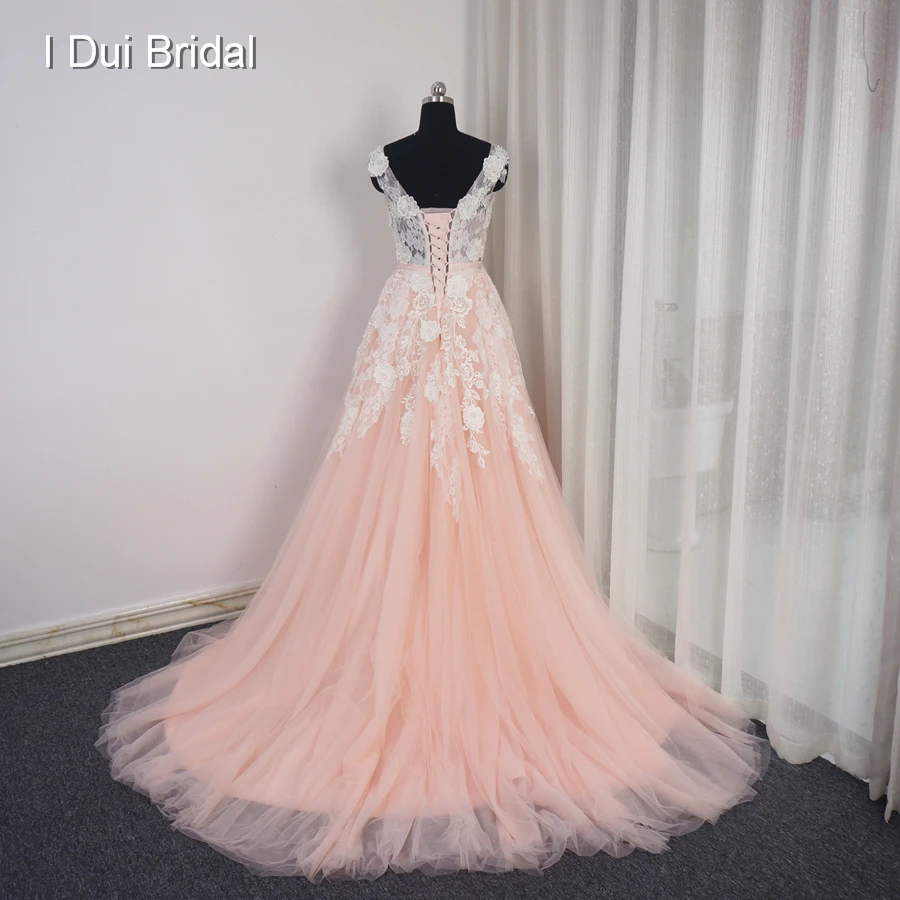 Кружевное свадебное платье со шлейфом без рукавов|blush wedding dress|vestido de noivawedding dress |