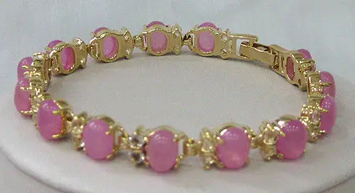 shipping&gt&gt&gt&gt7.5inch 18k gold plated pink stone bracelet dyn | Украшения и аксессуары