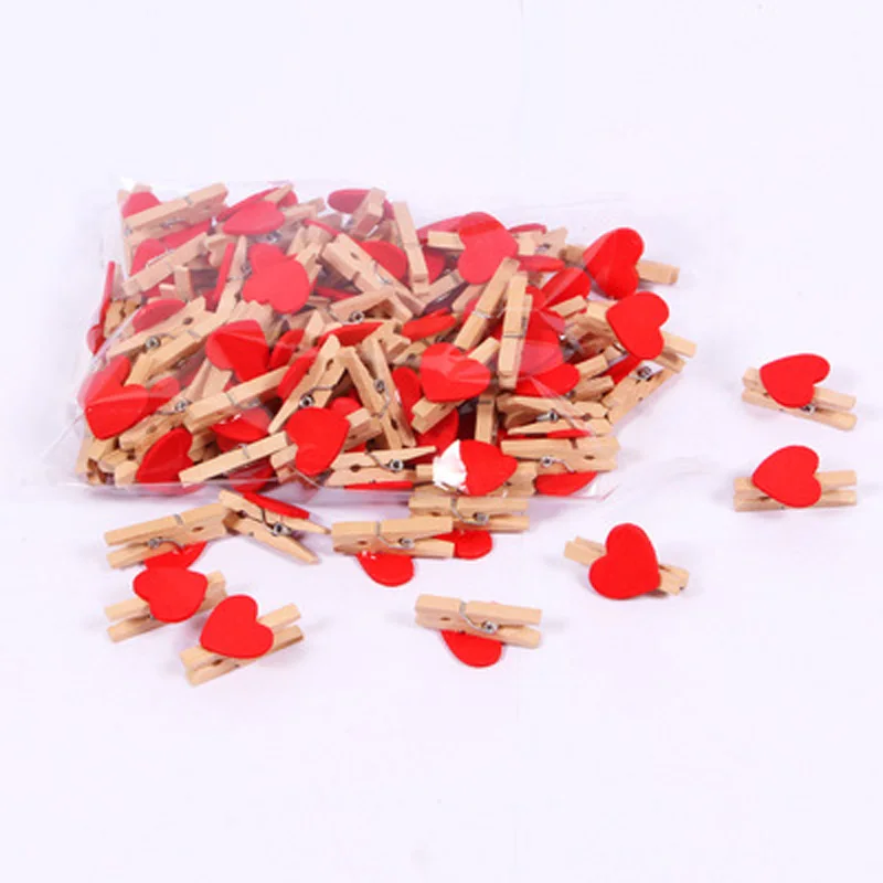 4red Сердце 30x4 мм DIY много цветов большие деревянные подножки для одежды прищепки зажимы офисные декоративные аксессуары для вечеринок фото подвешенные подножки - Цвет: 4red