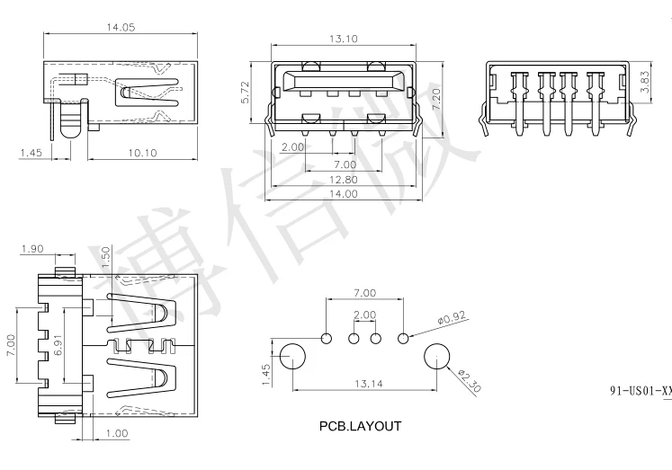 AF Тяжелая пластина с USB разъемом без края AF90 интерфейс 20 шт./лот | Строительство и