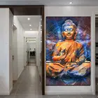 HD рамка, топовая Картина на холсте, художественная живопись, 3 предмета, абстрактная картина будды Medit, украшение для дома, модульная Настенная картина для гостиной