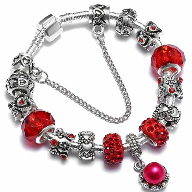 

Beiver Moon Charm Bracelets For Women Glass Beads Brand Bracelet & Bangle DIY Jewelry Gifts Friendship Pulseras 2019 New Arrival