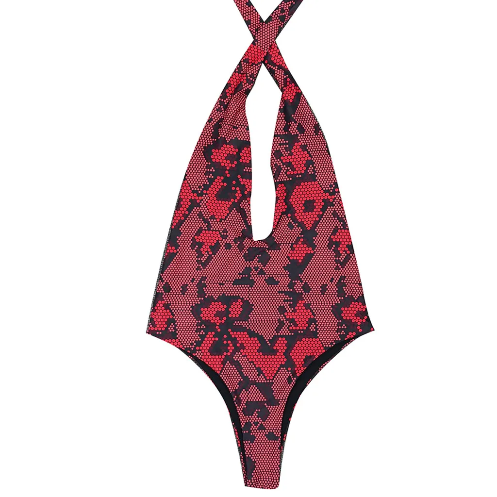 SAGACE сдельный купальник змеиный принт купальники глубокий v образный вырез боди