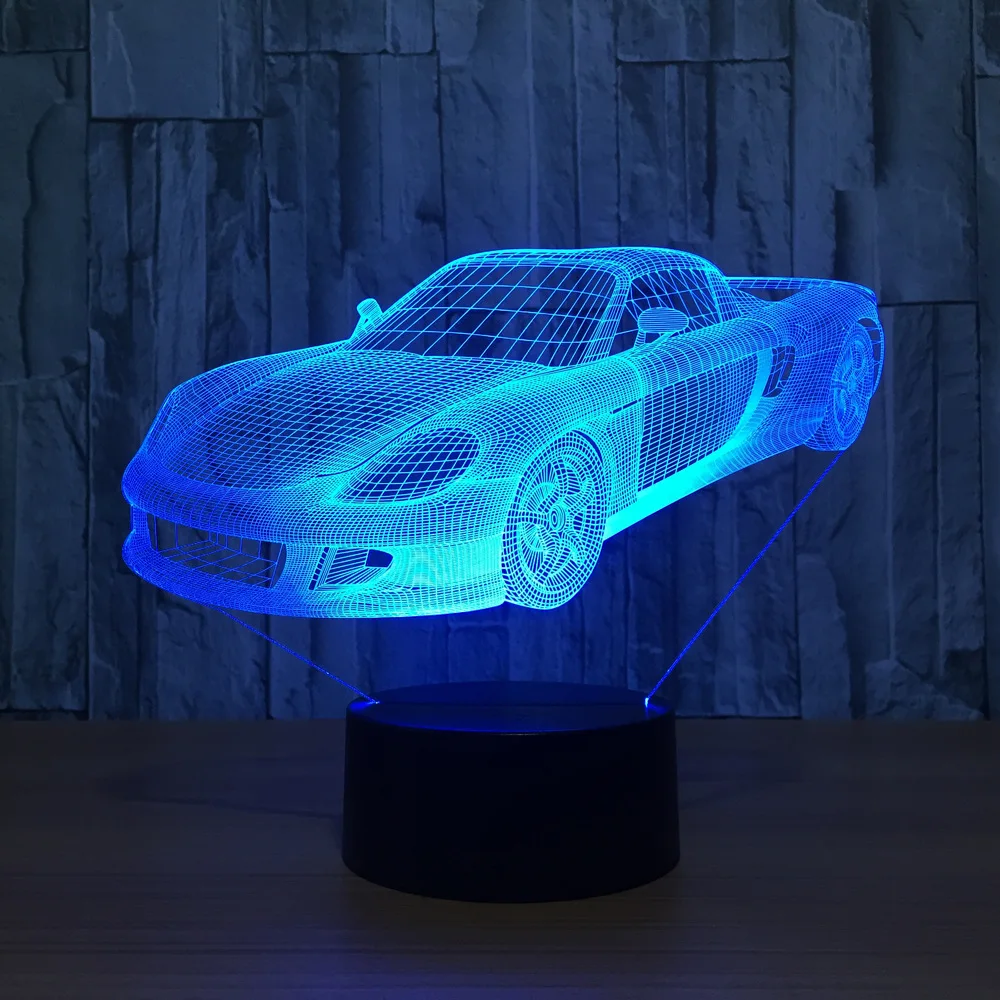 Автомобильный 3d ночник 7 цветов светодиодный Usb в качестве детских игрушек