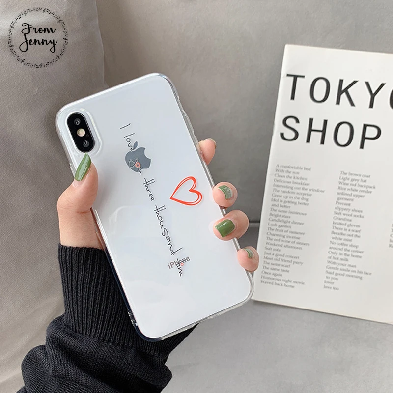 Летний прозрачный чехол из ТПУ от Jenny для iPhone 11Pro подходит X XR XS Max 6 6s 78 Plus Smile Love Soft