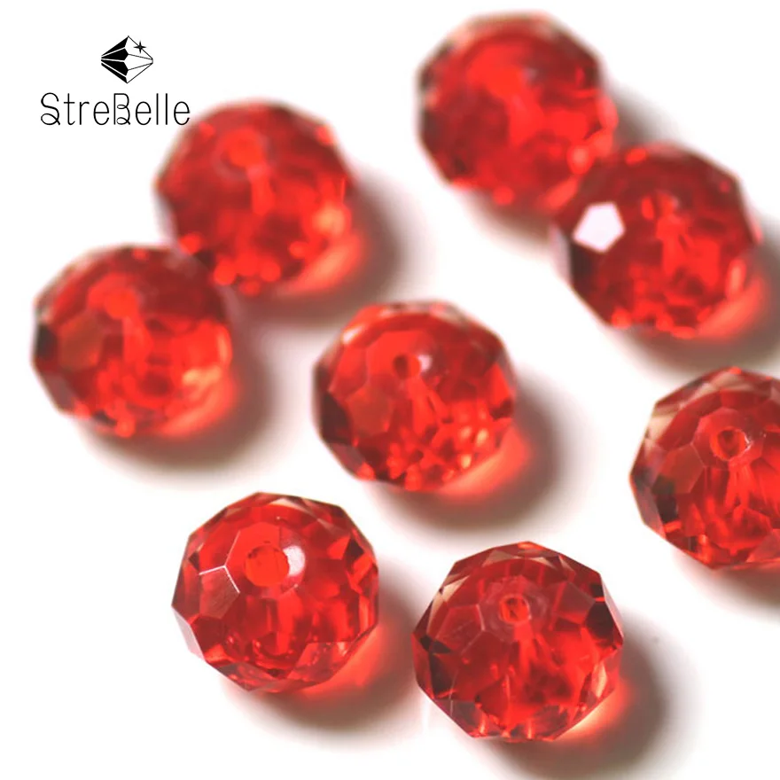 Красные 6*8 мм 100 шт Австрийские граненые стеклянные бусины Rondelle Свободные Круглые