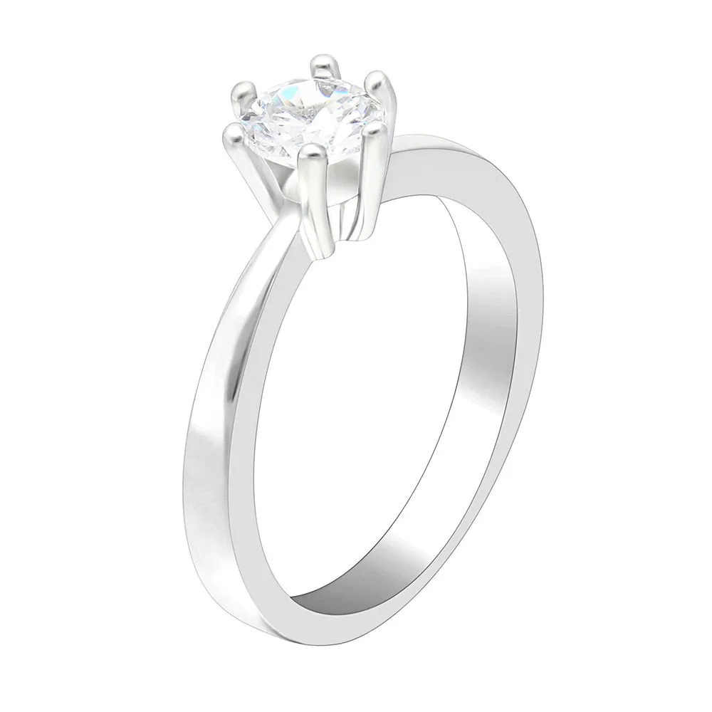 

AAA Clear White Cz Color Classic Authentic Brass Rings Lover's Gift Wedding Ringe Original 6mm Round Jewelry Mother's Day Gifts