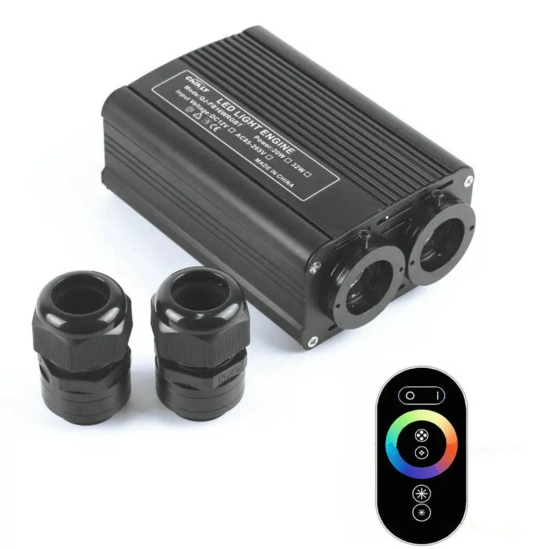 32W RGB LED Fiber Optic Engine Driver double head Ceiling star Light Generator 2 output+RF touch Remote controller | Лампы и освещение