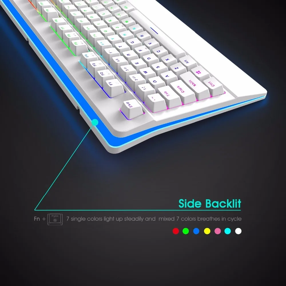 РК Pro104 RGB Gaming Keyboard anti ореолы подсветкой механическая клавиатура для Gamer компьютер