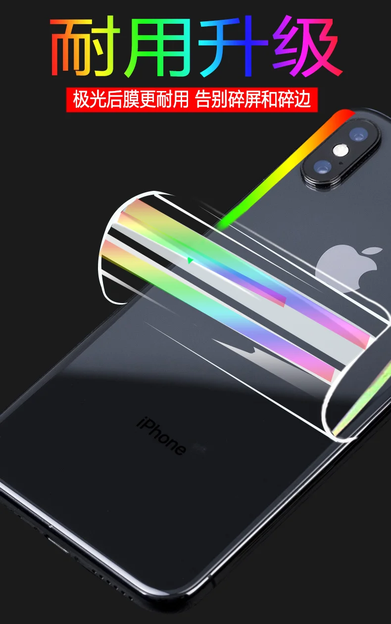 Гидрогелевая Защитная пленка для задней панели iPhone11 pro max XR XS MAX X 8 7 6s plus aurora