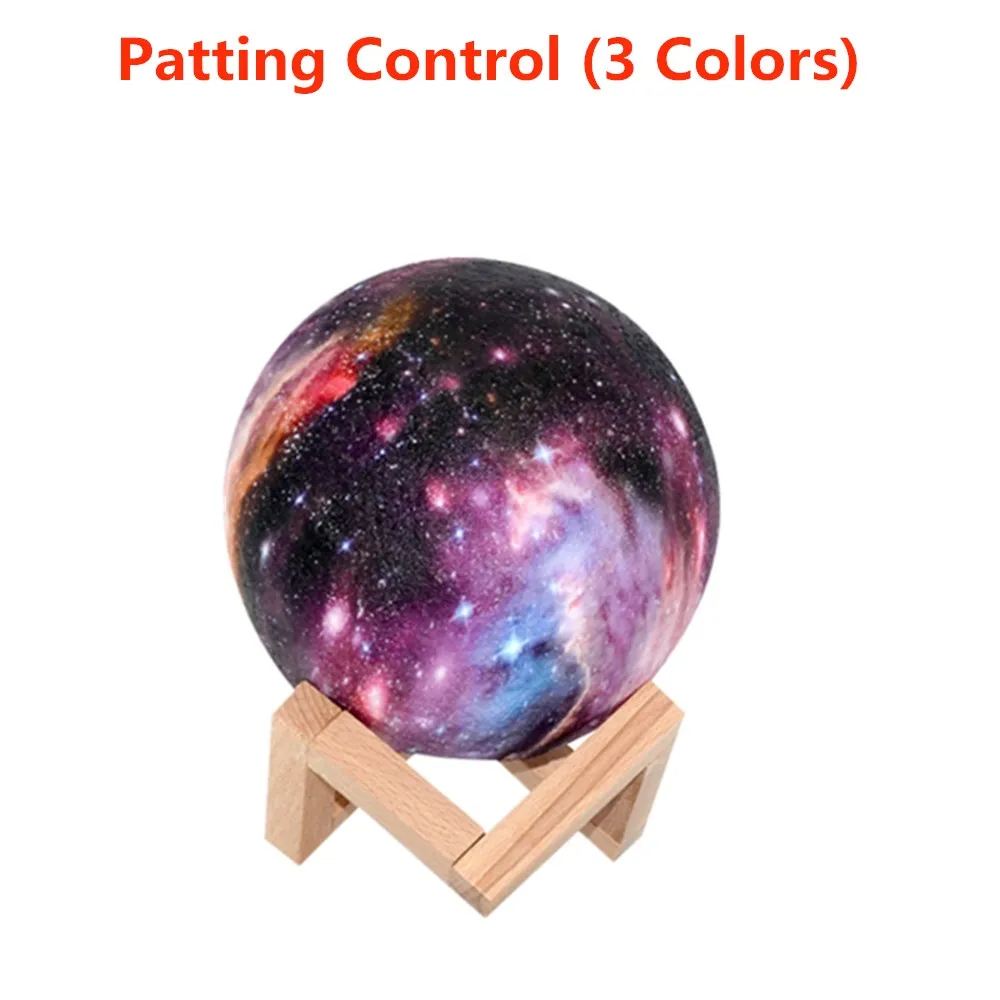 Patting 3 colors ICOCO USB подзарядка красочный 3D звездное небо луна светильник сенсорный Управление светодиодный ночной Светильник для лучший подарок домашний декор Прямая поставка по доступной цене - Испускаемый цвет: Patting 3 colors