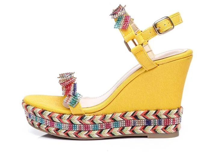 XGRAVITY украшенные разноцветными кристаллами Модная женская обувь на высоком