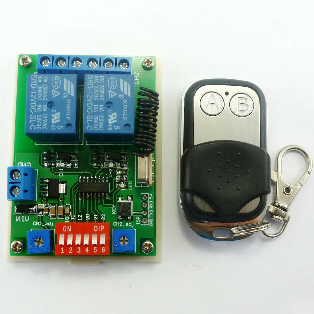 Многофункциональное Беспроводное управление 433 92 м 12 В постоянного тока 2 канала