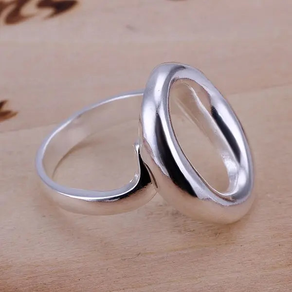 O форма открытый anillos CR119 # обручальные кольца для мужчин и женщин посеребренное