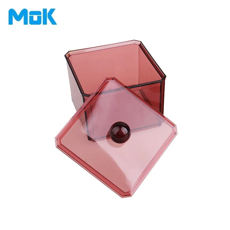 Прозрачный кристалл квадратная крышка Пластиковый Органайзер для макияжа