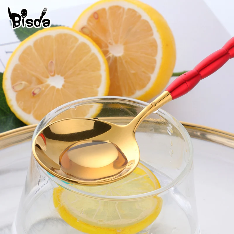 Модернизированный набор посуды золотые столовые приборы с покрытием столовых