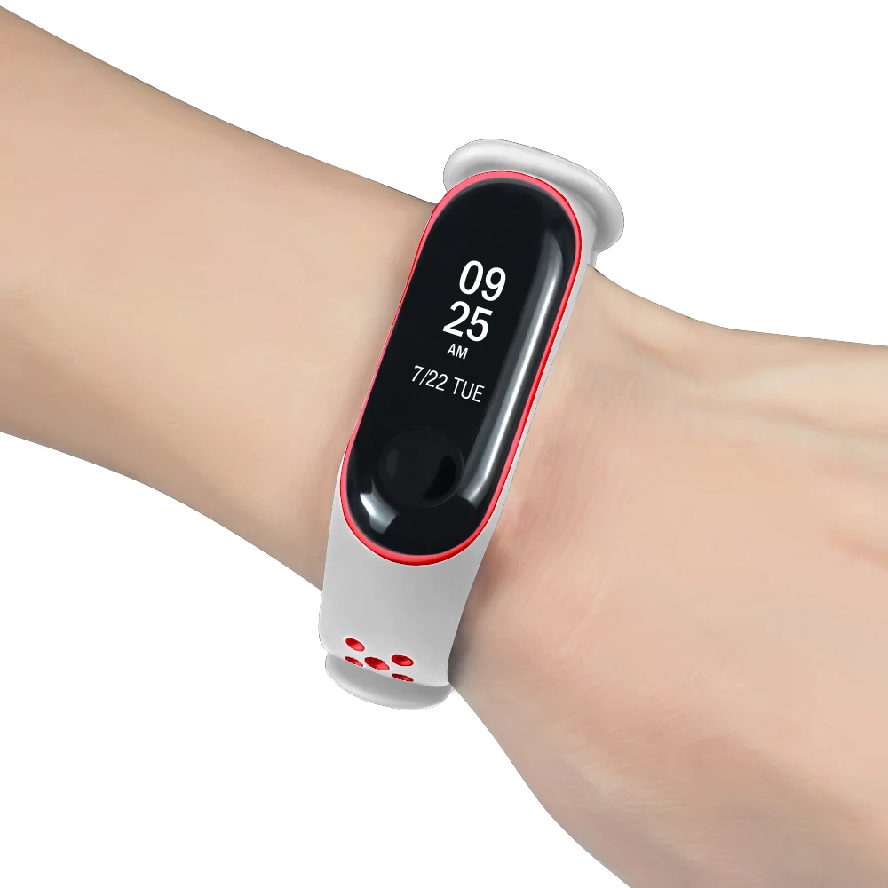 Для Xiaomi Mi Band 3 4 ремешок смарт спортивный силиконовый браслет на запястье сменный