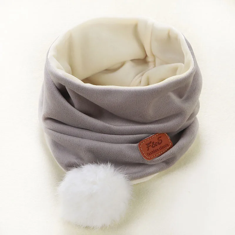 Детский Теплый безопасный шарф мягкий однотонный с животными модный купить 1