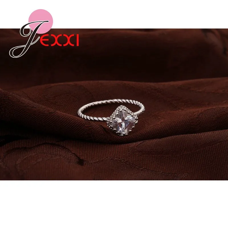 925 Sterling Silver Ring Sports Style Quartet Crystal Cubic Zirconia Round Thanksgiving Surprise Gift For Women Wedding | Украшения и