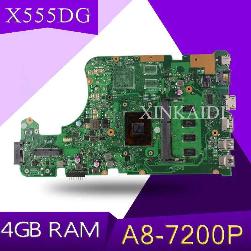 XinKaidi X555DG X555YI материнская плата для ноутбука ASUS X555D A555D X555Y K555D A8 7200P 4 Гб Оперативная