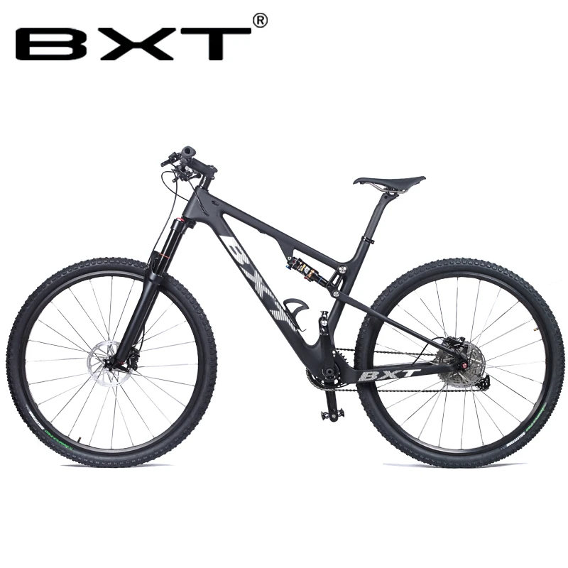 BXT New Full Suspension Carbon Mountain 29er MTB Bike Frame BSA 142X12mm 148*12mm Suspension Frame Travel 100mm Free Shipping