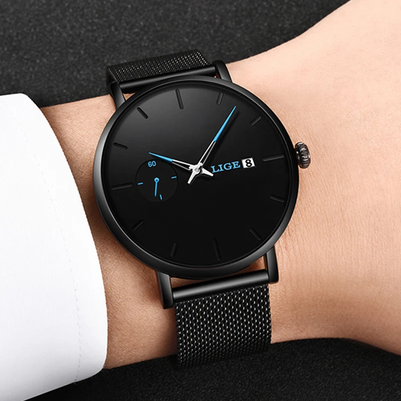 

LIGE 2019 New Fashion Sports Mens Watches Top Brand Luxury Waterproof Simple Ultra-Thin Watch Men Quartz Clock Relogio Masculino