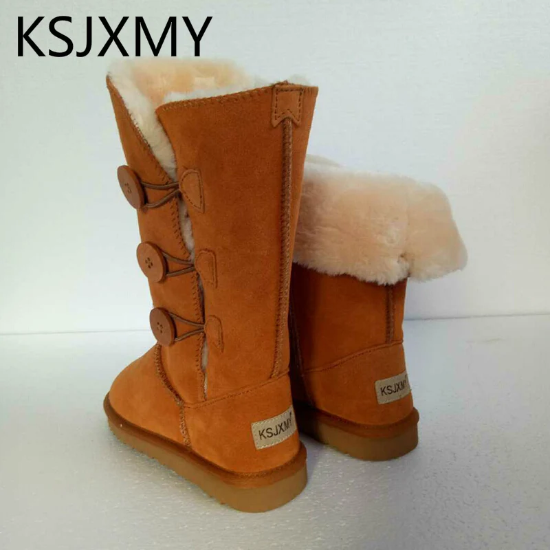 KSJXMY классические женские зимние ботинки короткие кожаные с черными каштановыми