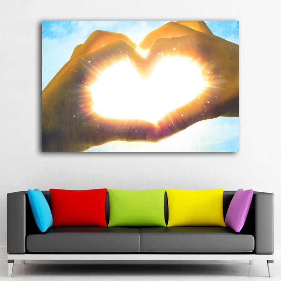 

Настенный художественный постер с изображением руки неба любви обои на холсте для декора гостиной