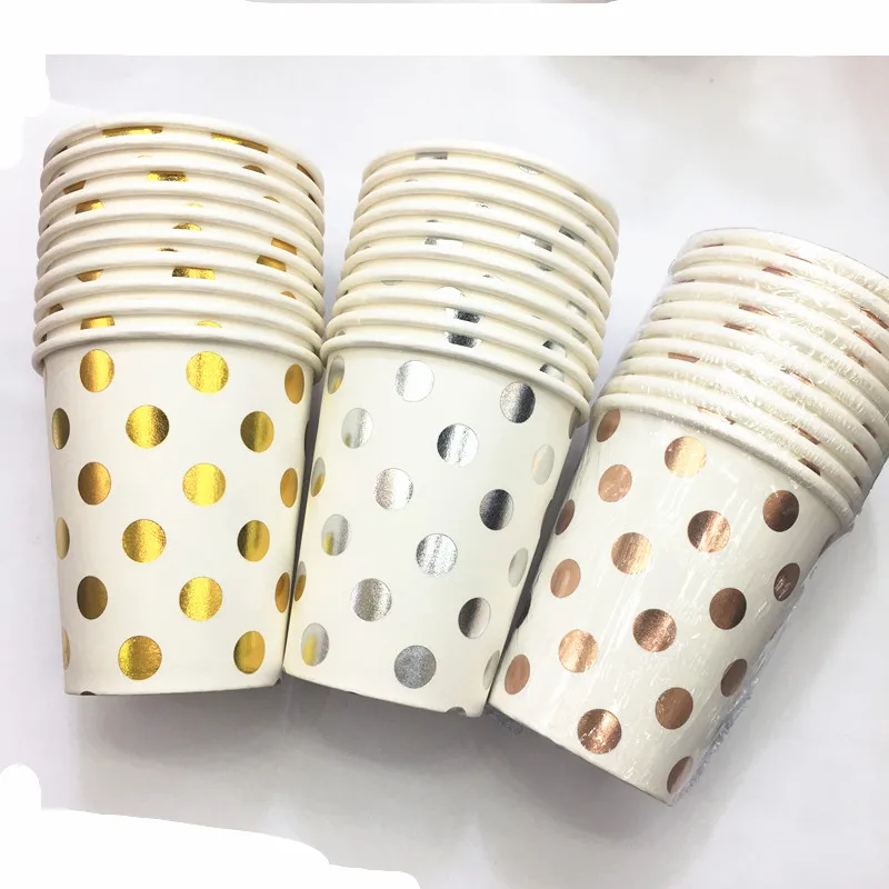 10/упаковка серебряные точки тематические бумажные стаканчики украшения для