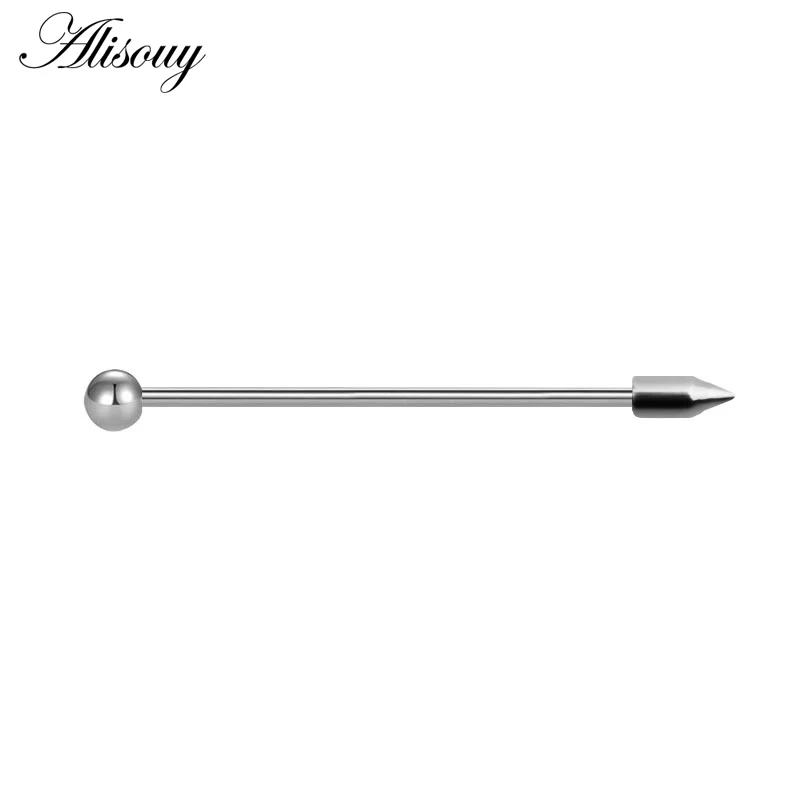 Ball Arrow Alisouy шикарные серьги из нержавеющей стали стрелка для пирсинга промышленного хряща длинная прямая планка кольца для женщин мужчин серьги шпильки Панк ювелирные изделия - Окраска металла: Ball Arrow