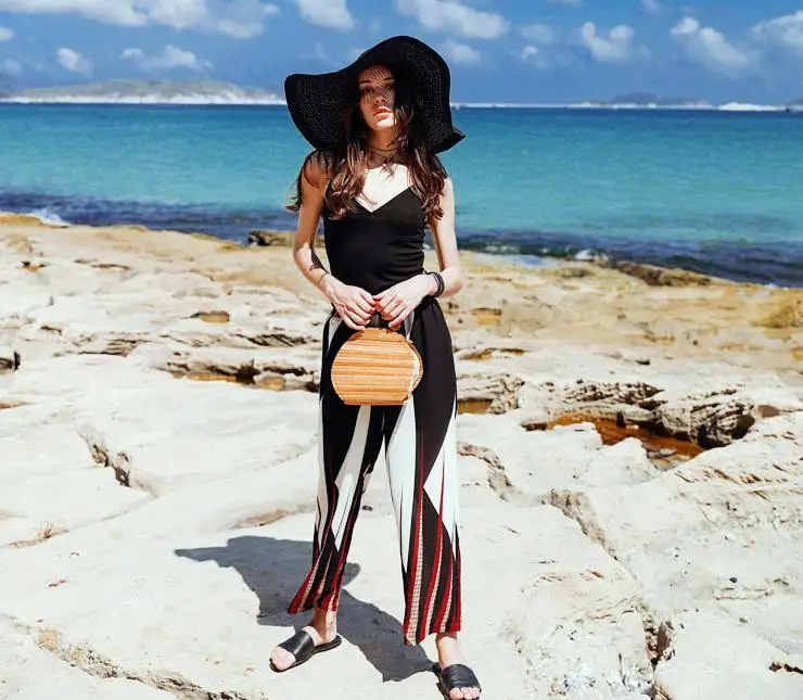 Эластичный пояс новые летние 2017 Для женщин шифон Брюки для девочек Повседневное