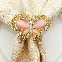 10pcs high end butterfly napkin ring diamond alloy napkin buckle hotel banquet napkin wedding napkin decoration