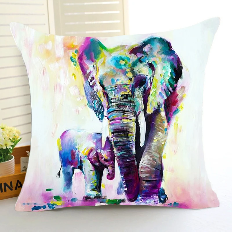 Серия &quotЖивотные&quot узор Полиэстеровая подушка крышка Индийский Слон