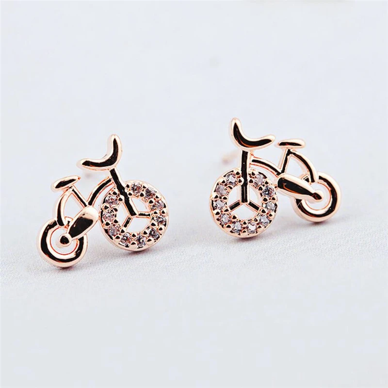 

Sole Memory Mini Bike Simple Cute Creative Sweet Silver Color Fashion Female Stud Earrings SEA554