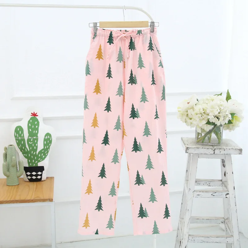 Весенние марлевые домашние брюки женские тонкие одежда для отдыха свободные