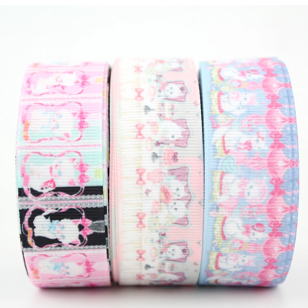 Новое прибытие мультфильм животных Кот напечатанный grosgrain ленты 25 мм 38 мм 10 ярдов DIY Швейные Свадебные декоративные подарочные ленты