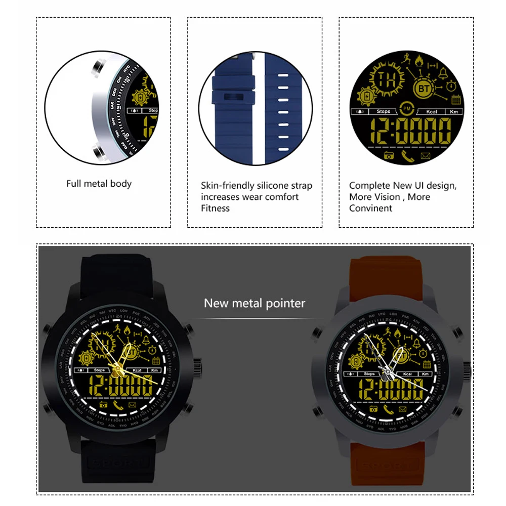 696 DX18 Waterproof GPS Multifunction Smart Watch 1.21 FSTN LCD Heart Rate Monitoring Sleep Monitoring Swim Sport Smart Bracelet