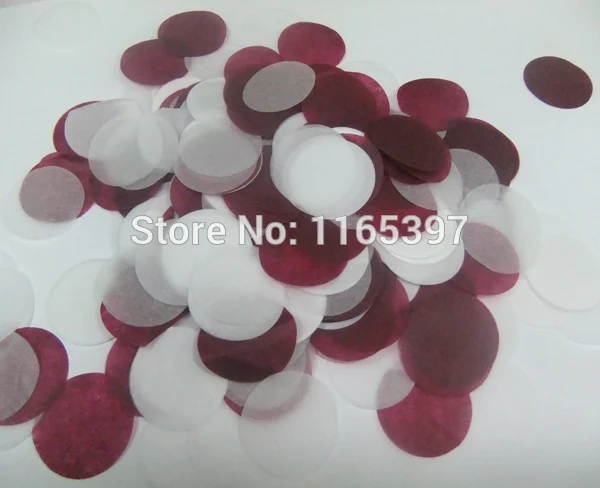 Freeshippвинтажные круглые бордовые белые конфетти из папиросной бумаги 1 кг 0 5 2 см