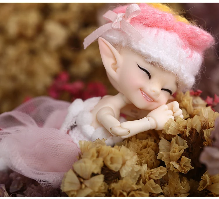 Realpuki Popo сказочная FL BJD кукла 1/13 розовая улыбка эльфы Игрушки для девочек крошечные полимерные шарнирные куклы