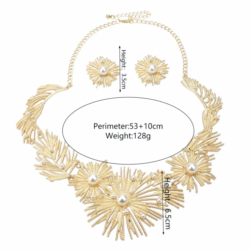 Женский Свадебный комплект с большим цветком MANILAI массивное ожерелье