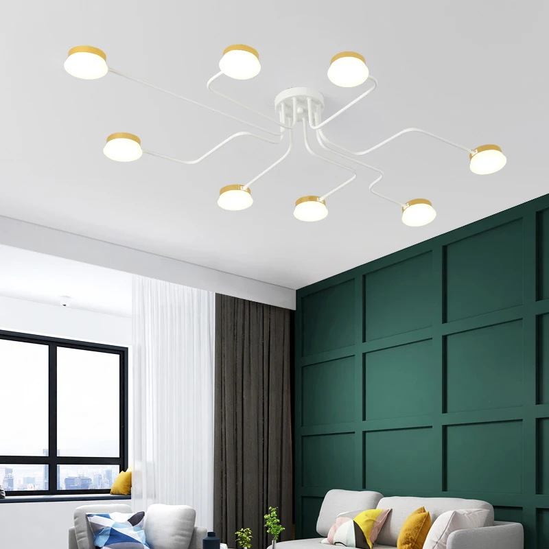 Chandelierrec чердак люстры черный/белый Железный корпус бар гостиная низкие потолки СВЕТОДИОДНЫЙ Потолок люстры светильники
