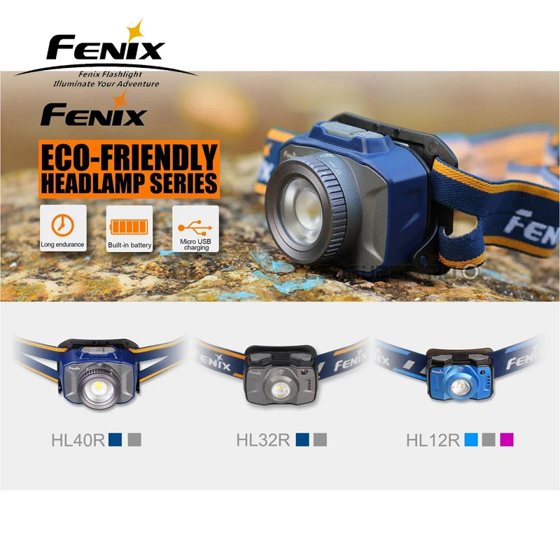Micro-USB перезаряжаемая фара Fenix HL40R 600 люмен круглая Поворотная фокусировка Встроенная литий-полимерная батарея 2000 мАч