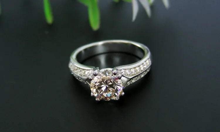 1.5CT памятный день ювелирные изделия для жены NSCD красивый бриллиант кольцо для женщин стерлингового серебра ювелирные изделия Платиновое покрытие полумонтаж