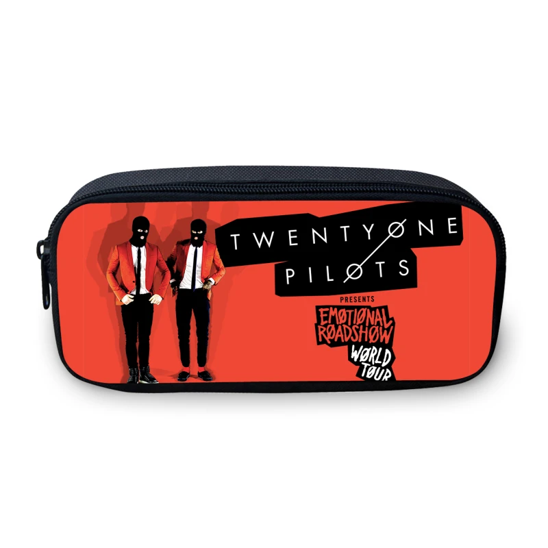 Сливовый Новинка года, сумка-карандаш с рисунком «Twenty One Pilots» для мальчиков, большая сумочка, модный кошелек для девочек, классная школьная коробка, школьные принадлежности, сумка в подарок - Цвет: Сливовый